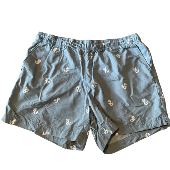 Columbia PFG Blue "Mermaid" Nylon 5" Inseam Swim Outdoor Shorts Men's Large - Picture 1 of 9